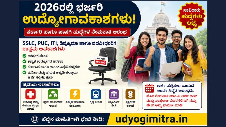 2026ರಲ್ಲಿ ಭರ್ಜರಿ ಉದ್ಯೋಗಾವಕಾಶಗಳು