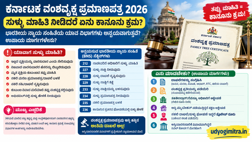 Karnataka Vamshavruksha Certificate 2026