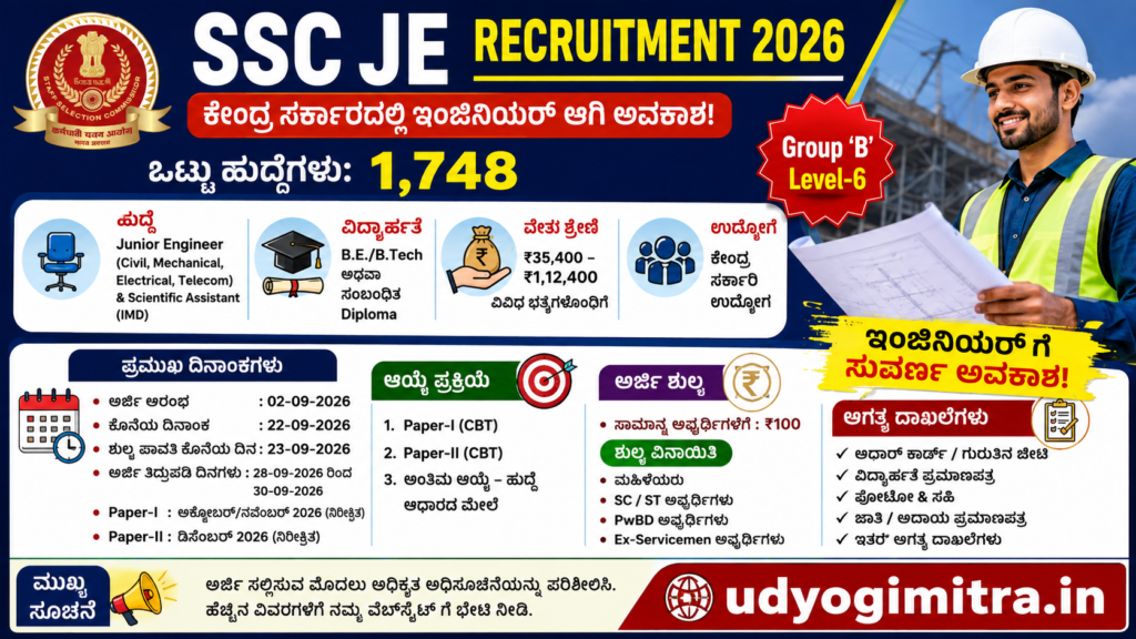SSC JE Recruitment 2026