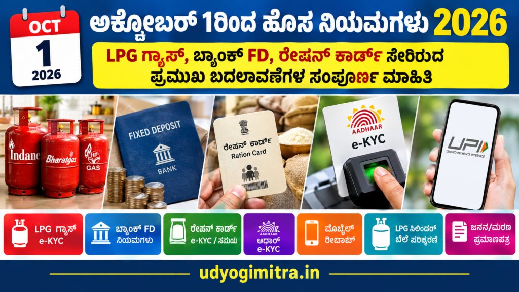 ಅಕ್ಟೋಬರ್ 1 ರಿಂದ ಬದಲಾದ ಹೊಸ ನಿಯಮಗಳು 2026