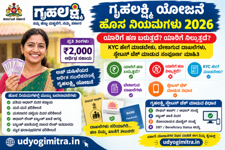 ಗೃಹಲಕ್ಷ್ಮಿ ಯೋಜನೆ ಹೊಸ ನಿಯಮಗಳು 2026
